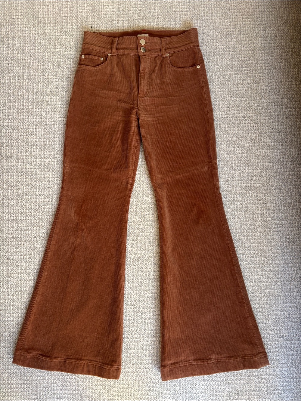 Alice + Olivia Rust Brown Corduroy Flare Pants